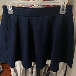 Navy Blue Forever21 Pleated Skirt